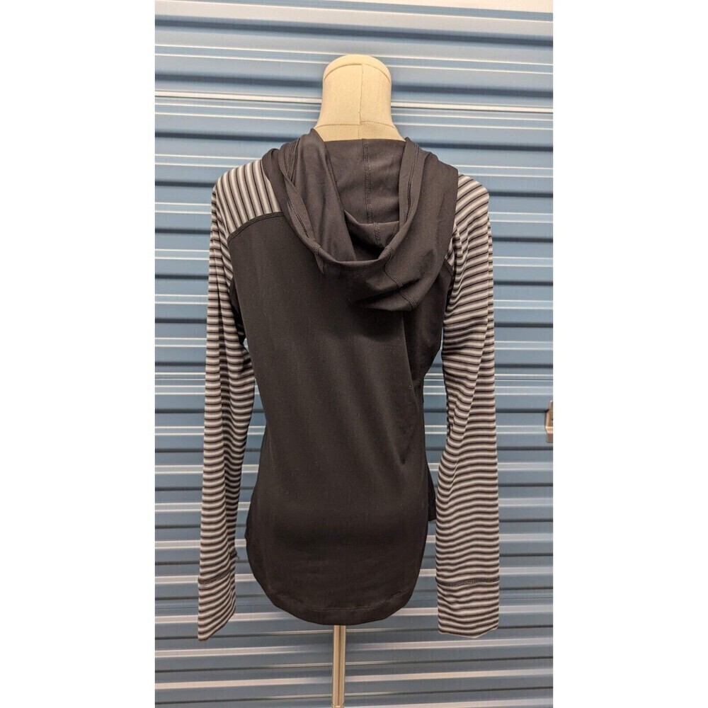 Mountain Hardwear Wick Q Athletic Hoodie Striped Sleeve Half Zip Popover Medium - Picture 5 of 9
